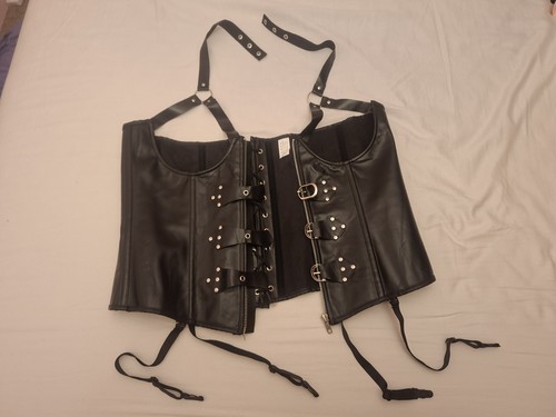 Faux leather corset - faux,