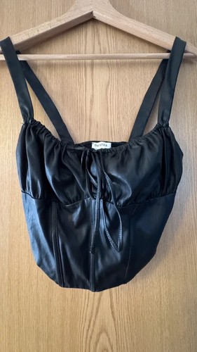 Bershka black faux leather