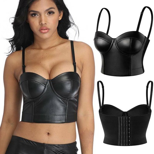 Faux leather women corset - leather,