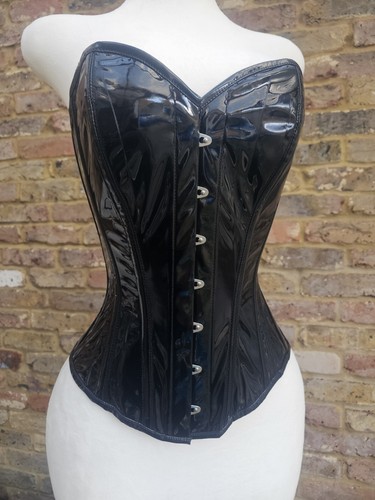 Corset society black pvc - society,