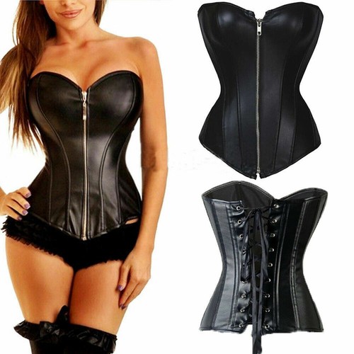 Women black boned overbust - black,