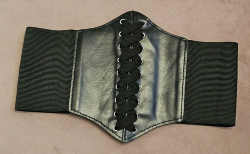 Black corset belt - black, elastic