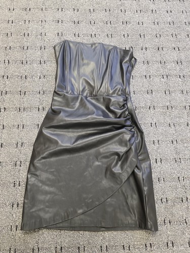 Zara black faux leather - zara, corset