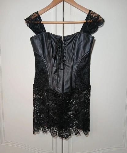 Black faux leather venice - &,