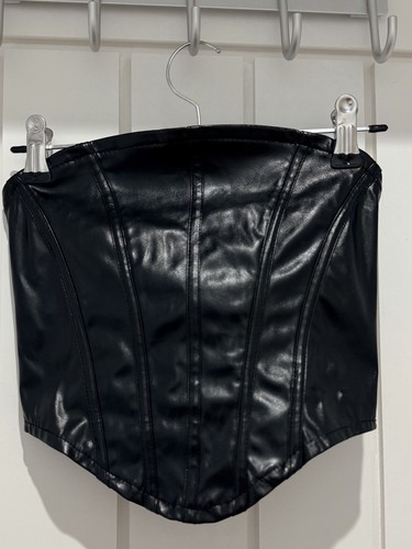 Shein black faux leather - black,