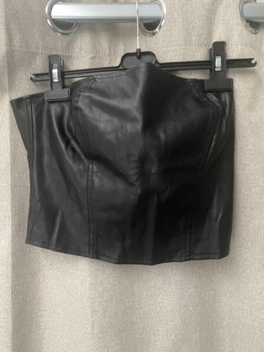 Faux leather strapless - faux, corset