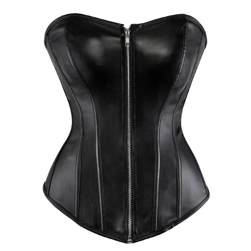 Ladies faux leather corsets - faux,