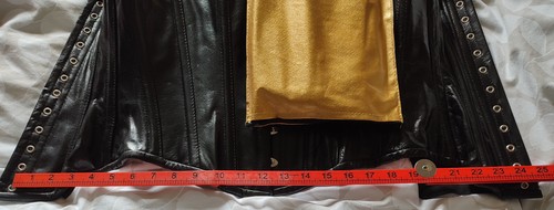 Corset black satin overbust - black,