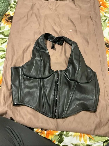 Black faux leather - faux,